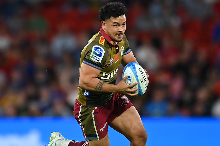 Hunter Paisami of the Reds in action during the round 10 Super Rugby Pacific match between Queensland Reds and Blues at Suncorp Stadium, on April 27