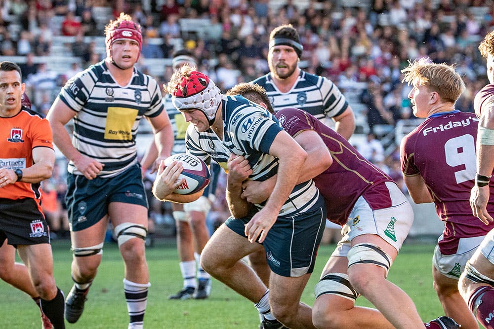 Fraser McReight in action for Brothers. Photo: QRU/Brendan Hertel